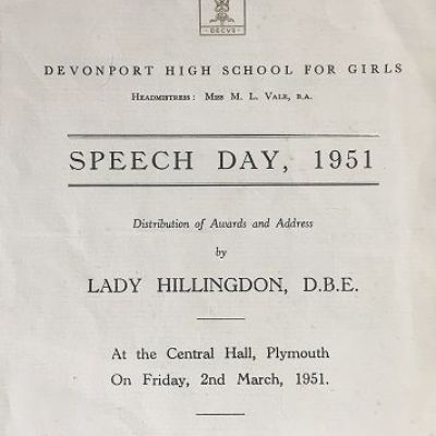 Speech day invitation 1951